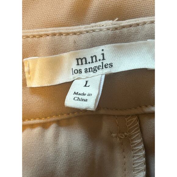 NWOT M.N.I. Los Angeles Women's Tan Dress Pants Front Seam Size Large - Picture 3 of 5